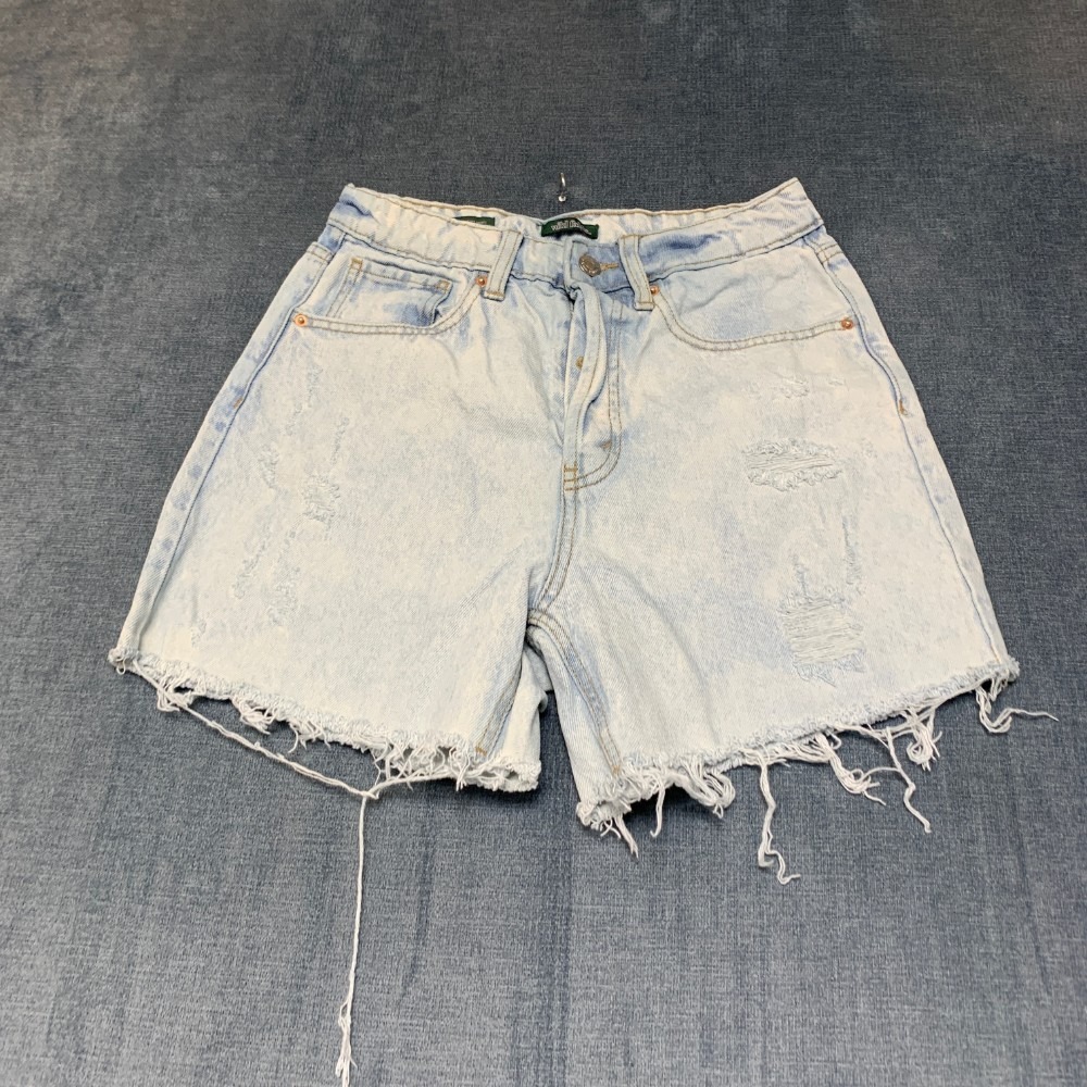 Wild Fable Super High Rise Cut-Off Shorts Womens 2 Blue Denim Distressed Raw Hem